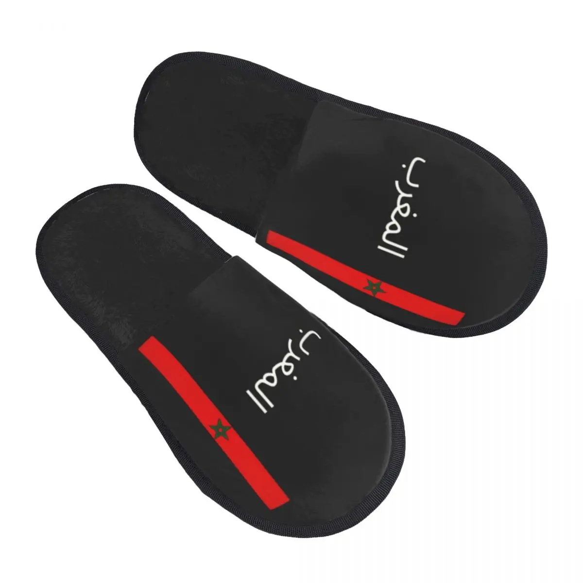 Custom Morocco Flag Soft Memory Foam House Slippers Women Cozy Warm Anti-Skid Slipper