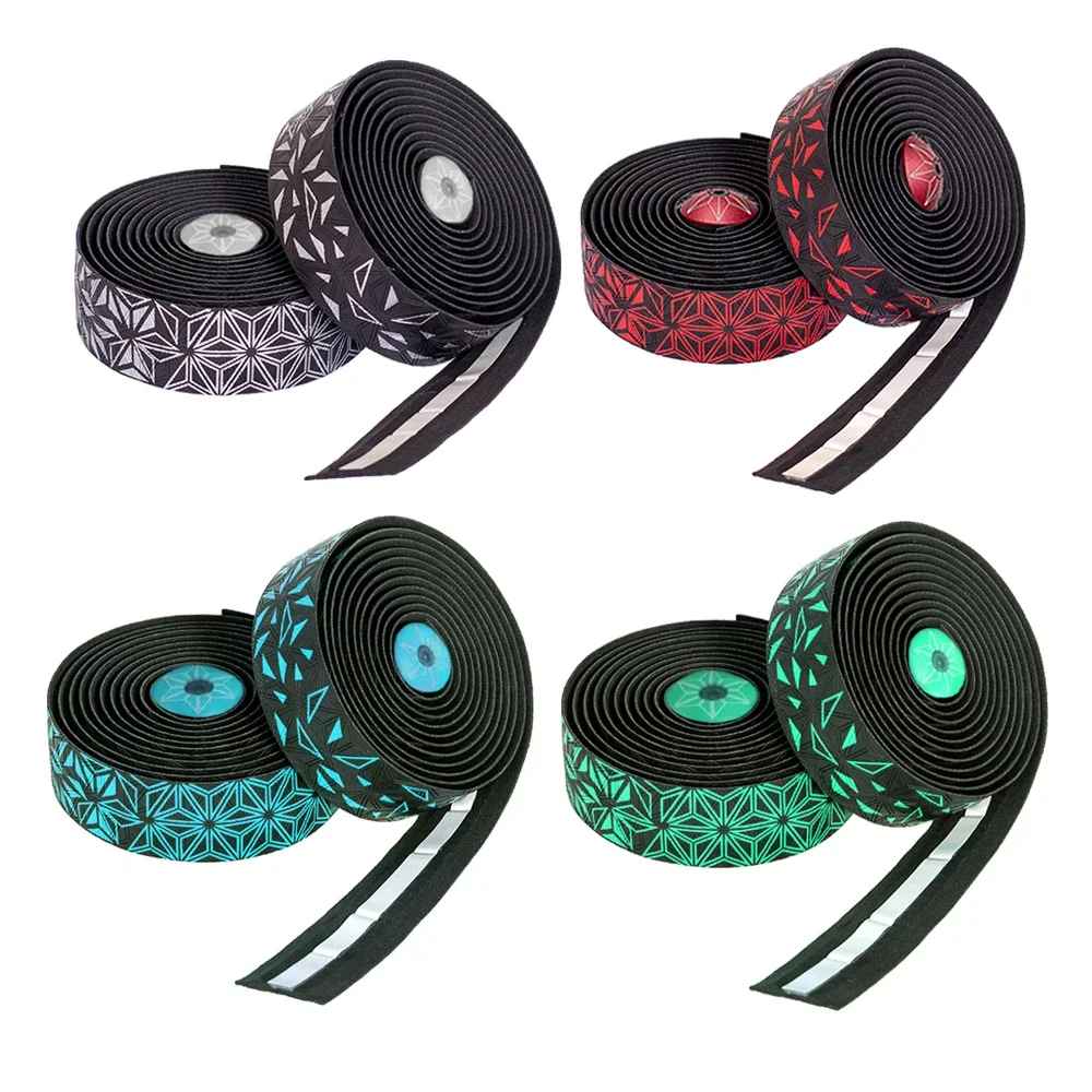 Rennrad-Lenkerband Super Sticky Kush Star Fade Lenkerband EVA/PU Fahrrad Anti-Rutsch Stoßdämpfer Wickelband Mit 1 Paar Lenkerstopfen – Detail 6