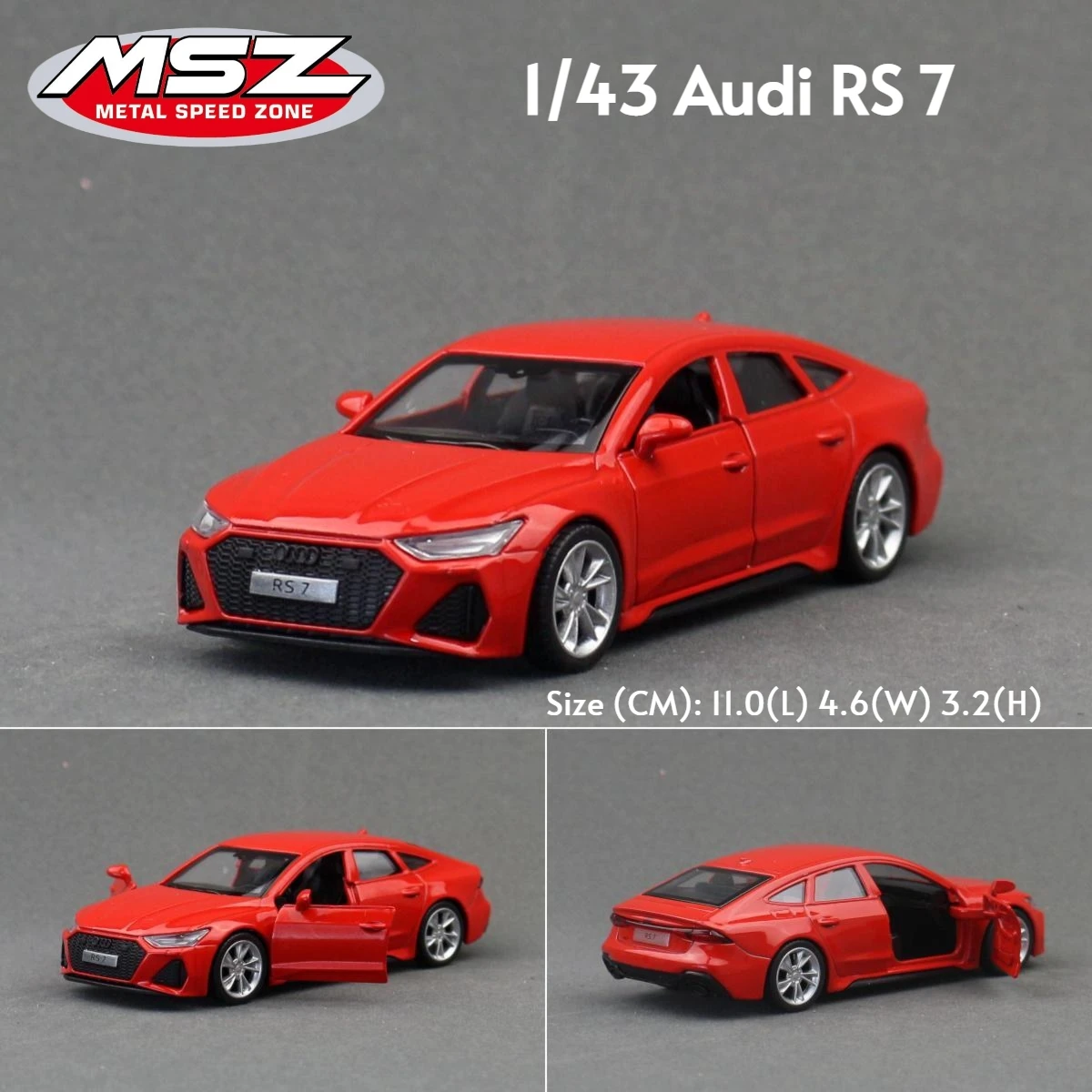 1/43 Volkswagen T1 Bus Beetle Audi RS7 R8 Super Car MSZ Toy Model