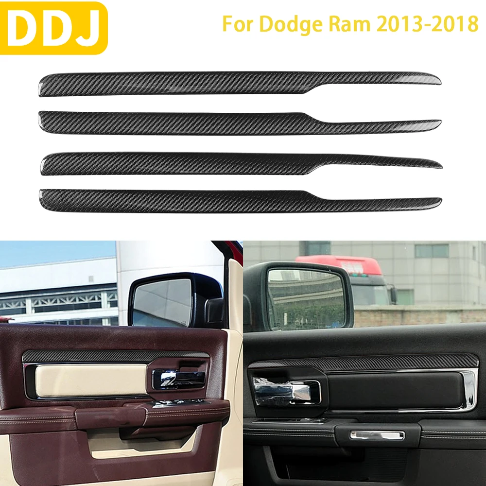 

Real Hard Carbon Fiber For Dodge Ram 1500 2013-2018 Car Accessories Carbon Fiber Door Panel Trim Cover Decoration Modification