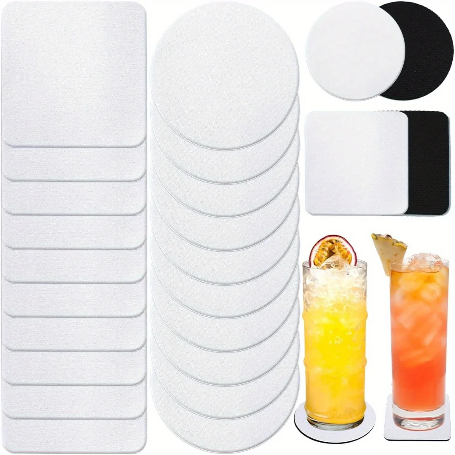 

30/50 шт. квадратные и круглые заготовки для сублимационной подставки – коврики для чашек с теплопередачей «сделай сам» для декора дома и кухни