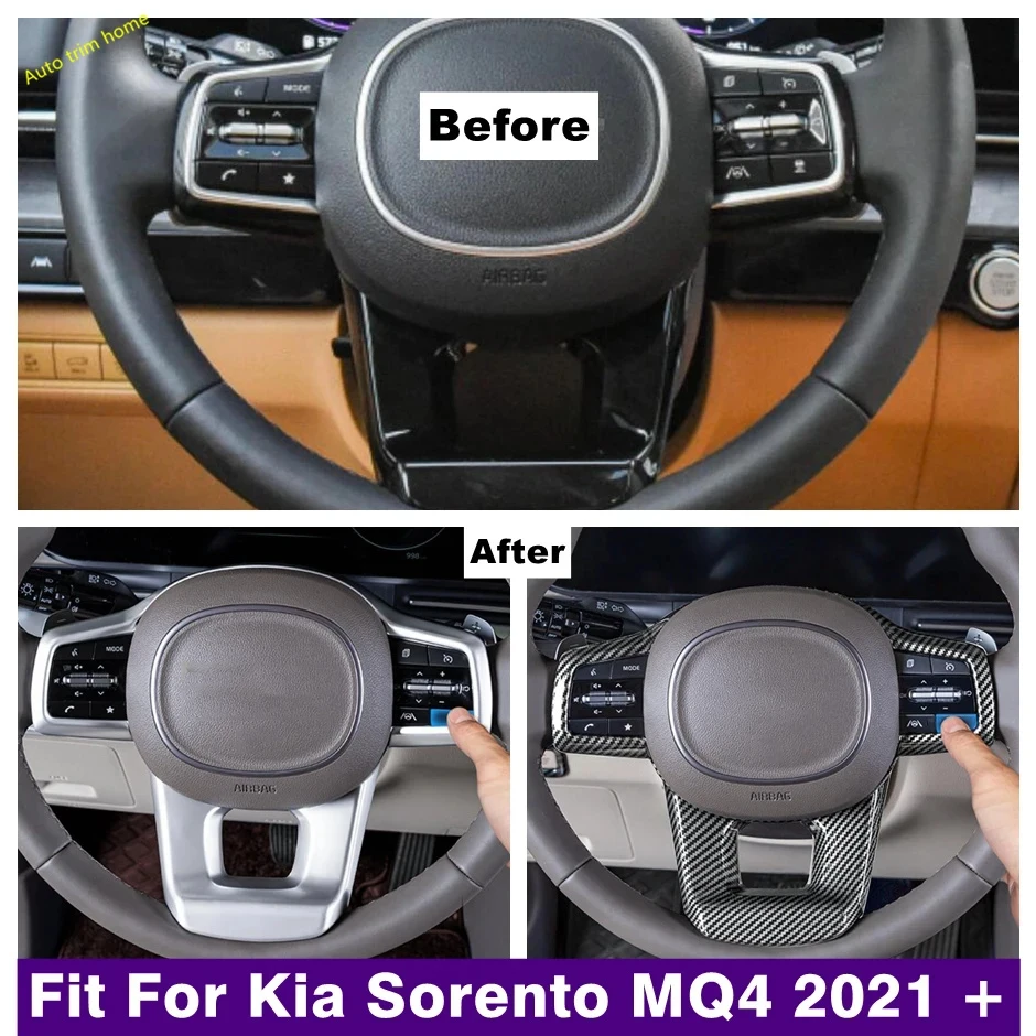 

Inside Steering Wheel Bottom Cover Trim Sticker Bezel Frame Car Styling Fit For Kia Sorento MQ4 2021 2022 2023 2024 Accessories