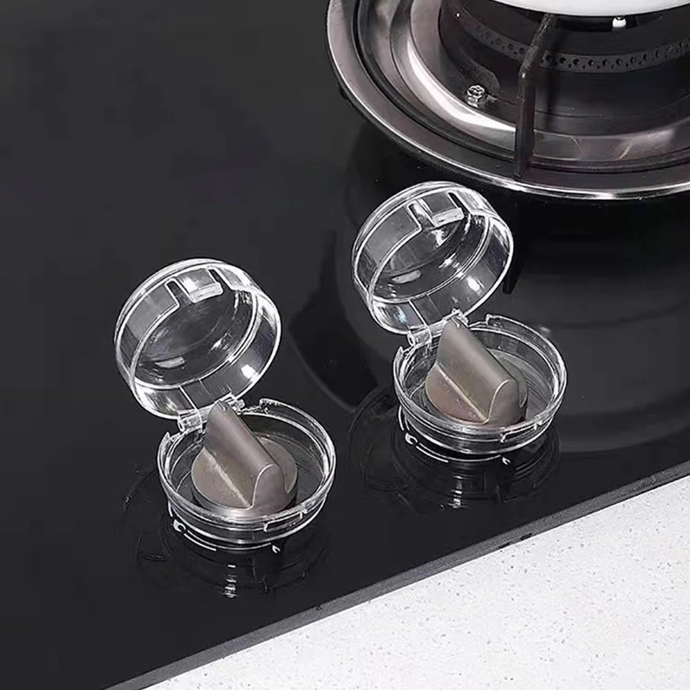 4 Pcs Switch Gas Cover Stove Protective Kitchen Safety Mask Case Cooker Knob Transparent Universal Child