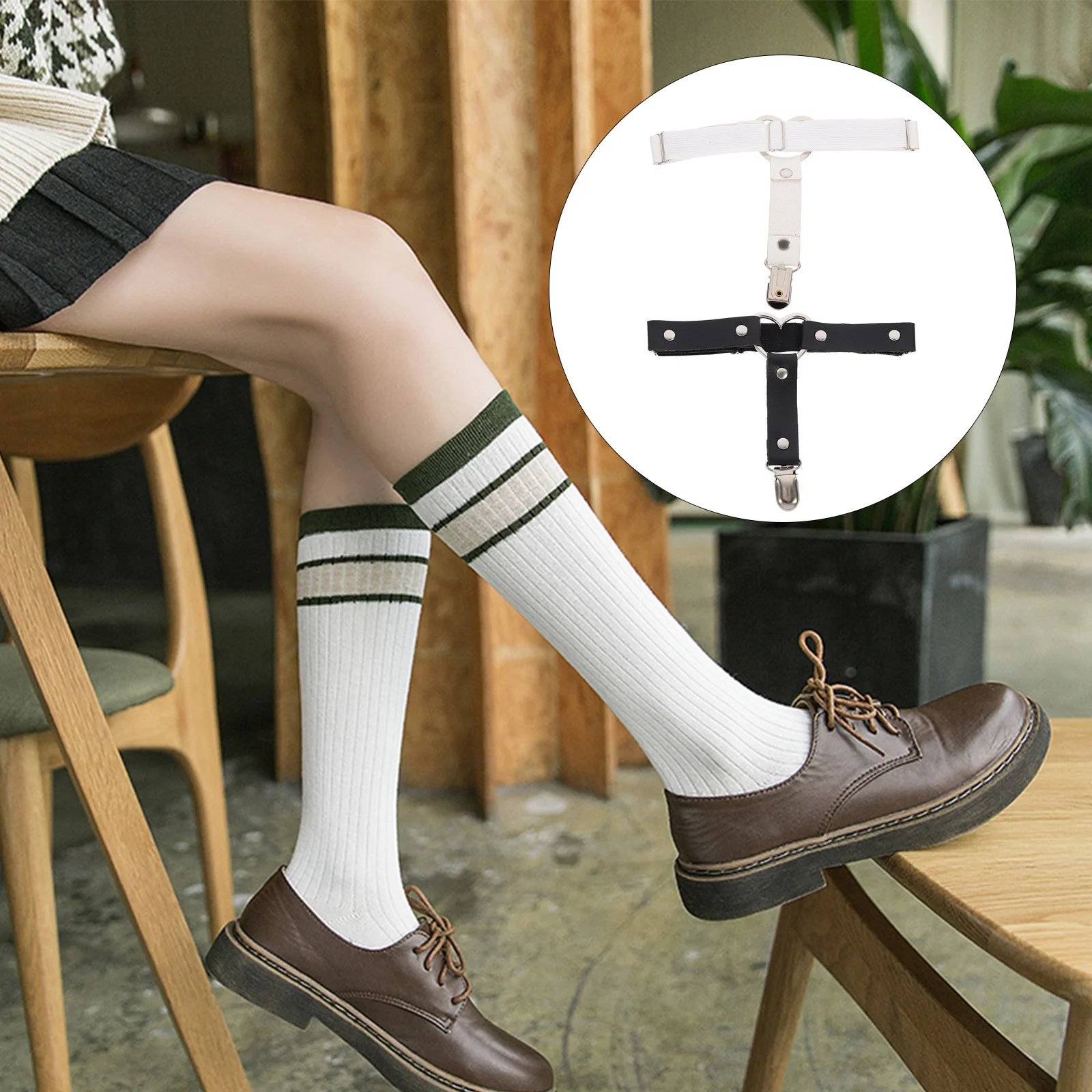 

4Pcs Thigh Garters Heart Shape Punk Leg Rings Adjustable Strap for Women Nightclub Cosplay Festival Fashion Leg Decor