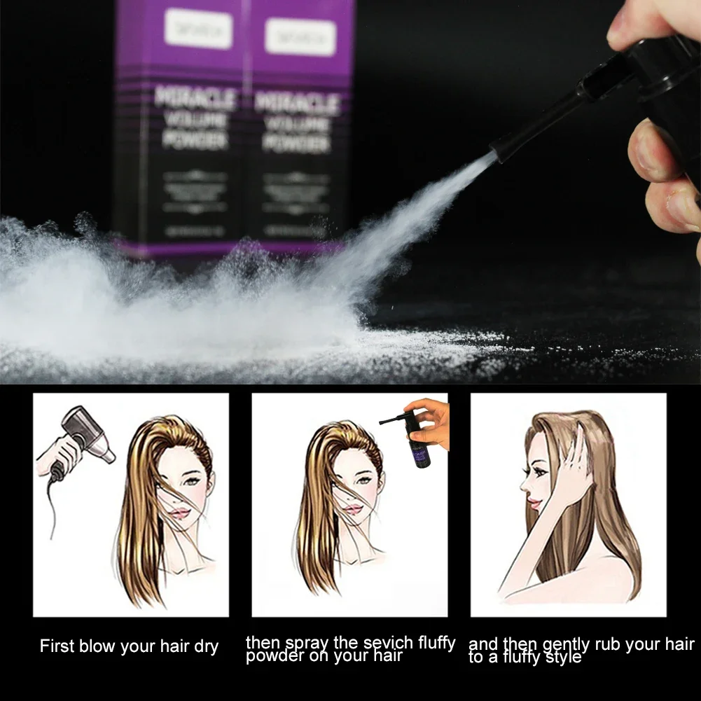 Fluffy Hair Powder Volume Up Hair Styling Powder 360° Rotatate Spray Refreshing Remove Oil Modeling Men Womens Hairdressing Tool