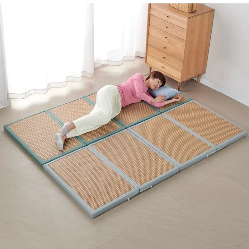 Japanese Tatami Mat Double-sided Sleeping Mats with Four Fold Design Bedroom Mattress Breathable Coconut Palm Sofa Mattress