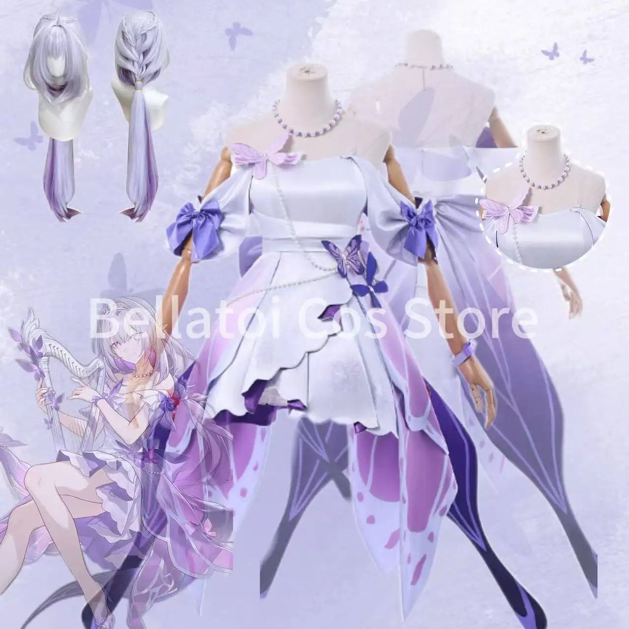 

Game Honkai Star Rail Cosplay Costumes Castorice Wig Dress Uniform Carnival Halloween Party for Women Anime Clothes