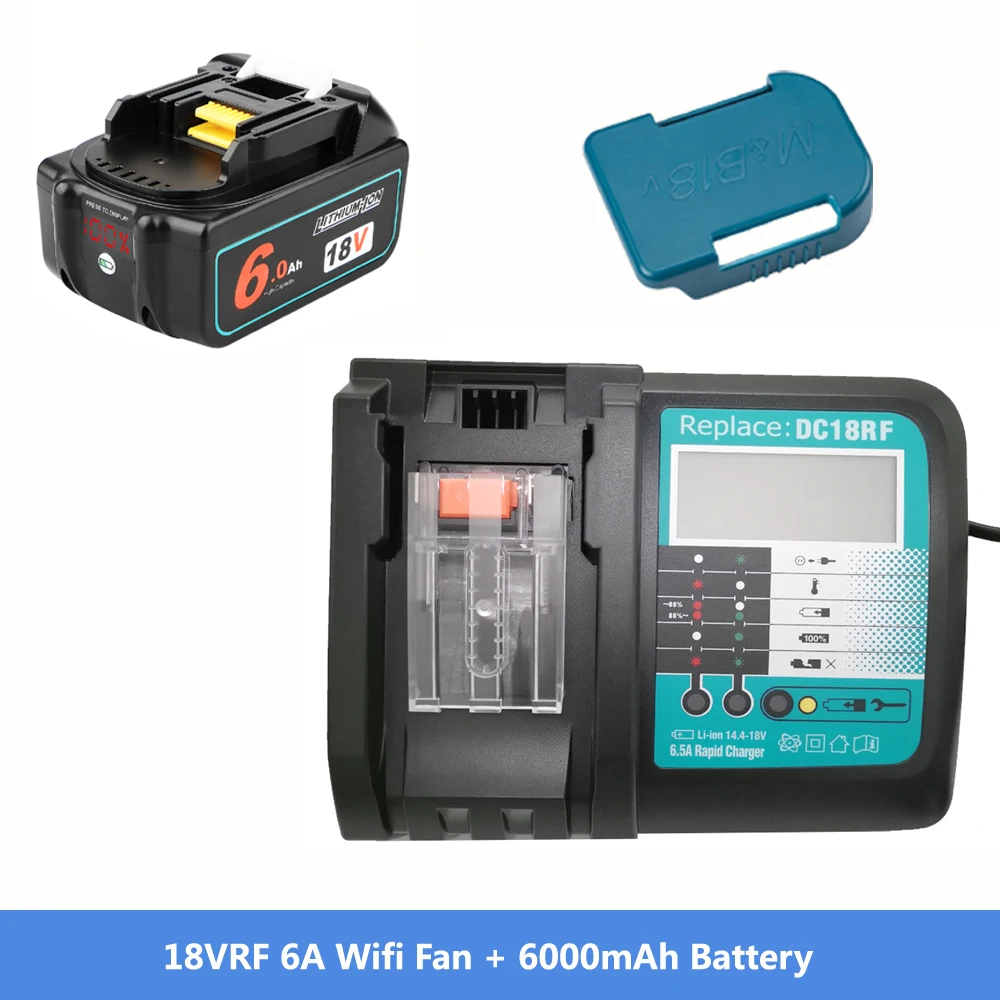 DC18RF 6A With Cooling Fan  Li-ion Battery Charger 18V  BL1830 BL1840 BL1430 BL1440 Power Tool  For Makita Fan