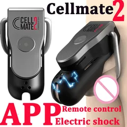 2022 QIUI Cellmate 2 Chastity Electric Shock Penis Cage Cock Lock APP Remote Control Cage Male Chastity Belt Sex Toy For Men Gay