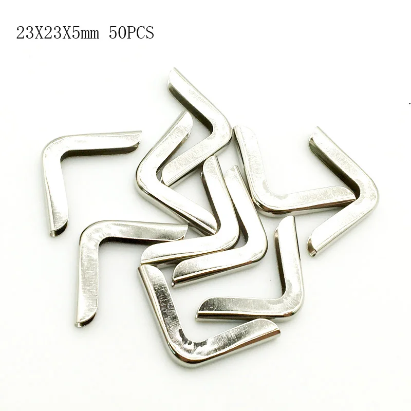 50 teile/los 23x23x5mm Silber Metall Buch Ecken für Fotoalben Menüs Ordner DIY Scrap booking Dekor Eck schutz qtg094