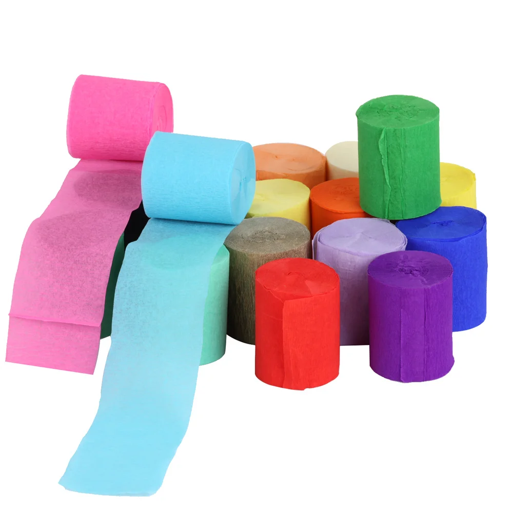 Rollo de papel crepé de 4,5 cm x 10 metros, serpentinas de papel tisú, manualidades de flores, decoración de fondo de fiesta de cumpleaños y boda, 1 unidad