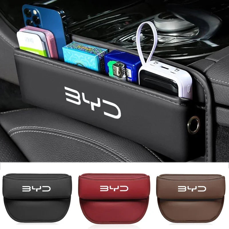 Car Seat Gap Filler Organizer Front Seat Crevice Storage Box Side Pocket For BYD Tang E6 Yuan Plus Song Qin Plus Accessories