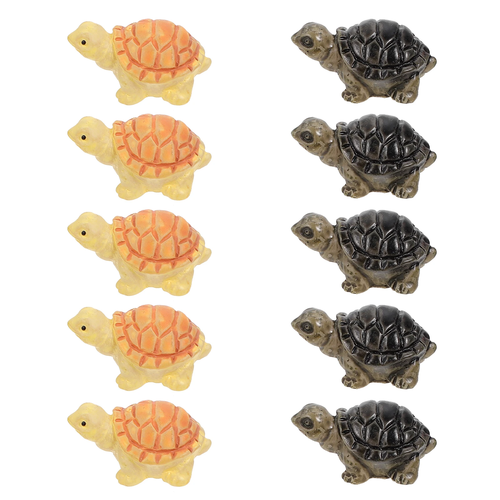 

10pcs Resin Mini Turtle Figurines Micro Landscape Decor Simulation Tortoise Fish Tank Ornament Cake Cupcake Toppers Plant Pot
