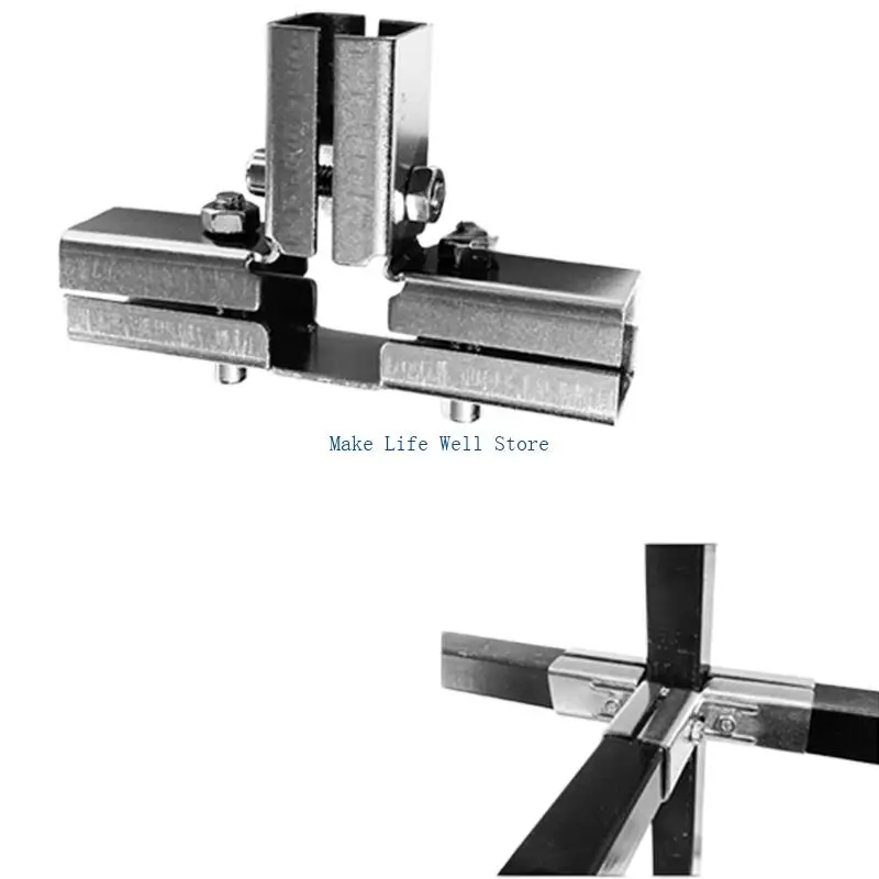 Stainless Steel Joint Square Tube Connector Connection Fastener for Furniture Framing and Structural Support Enduring