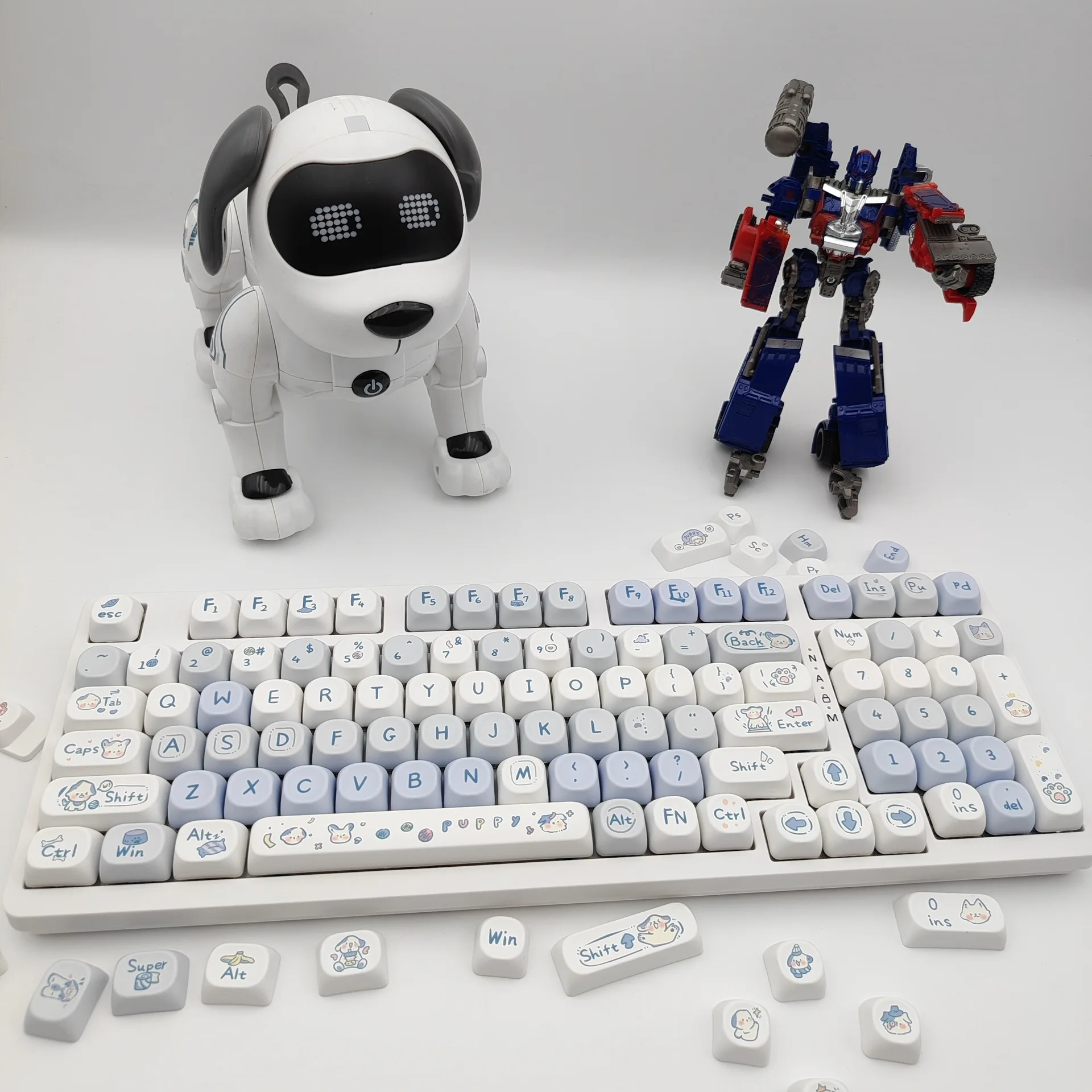 

Puppy not white keycaps MOA height PBT hot sublimation mechanical keyboard keycaps cute personality full set