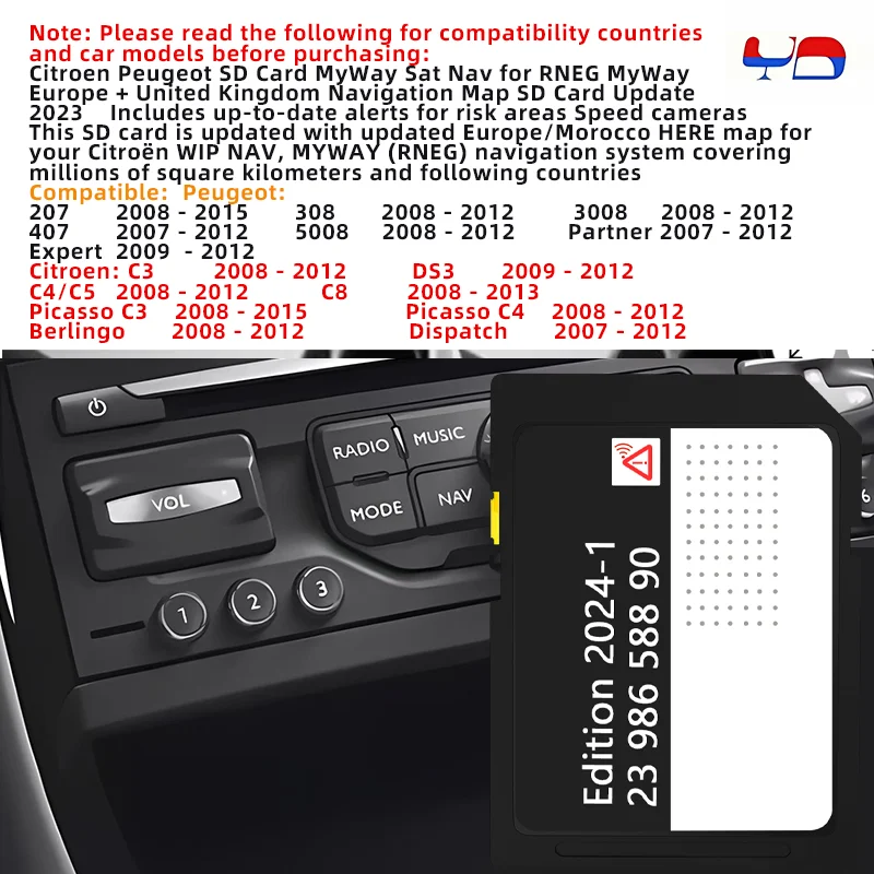 

ЕС и Великобритания 2023, для Peugeot RNEG, мои карты навигации, SD-карта, GPS, SD-карта, карты