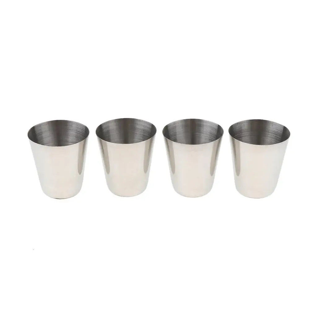 Set of 4 Drinking Cups Shatterproof Tumblers Stainless Steel, Perfect for