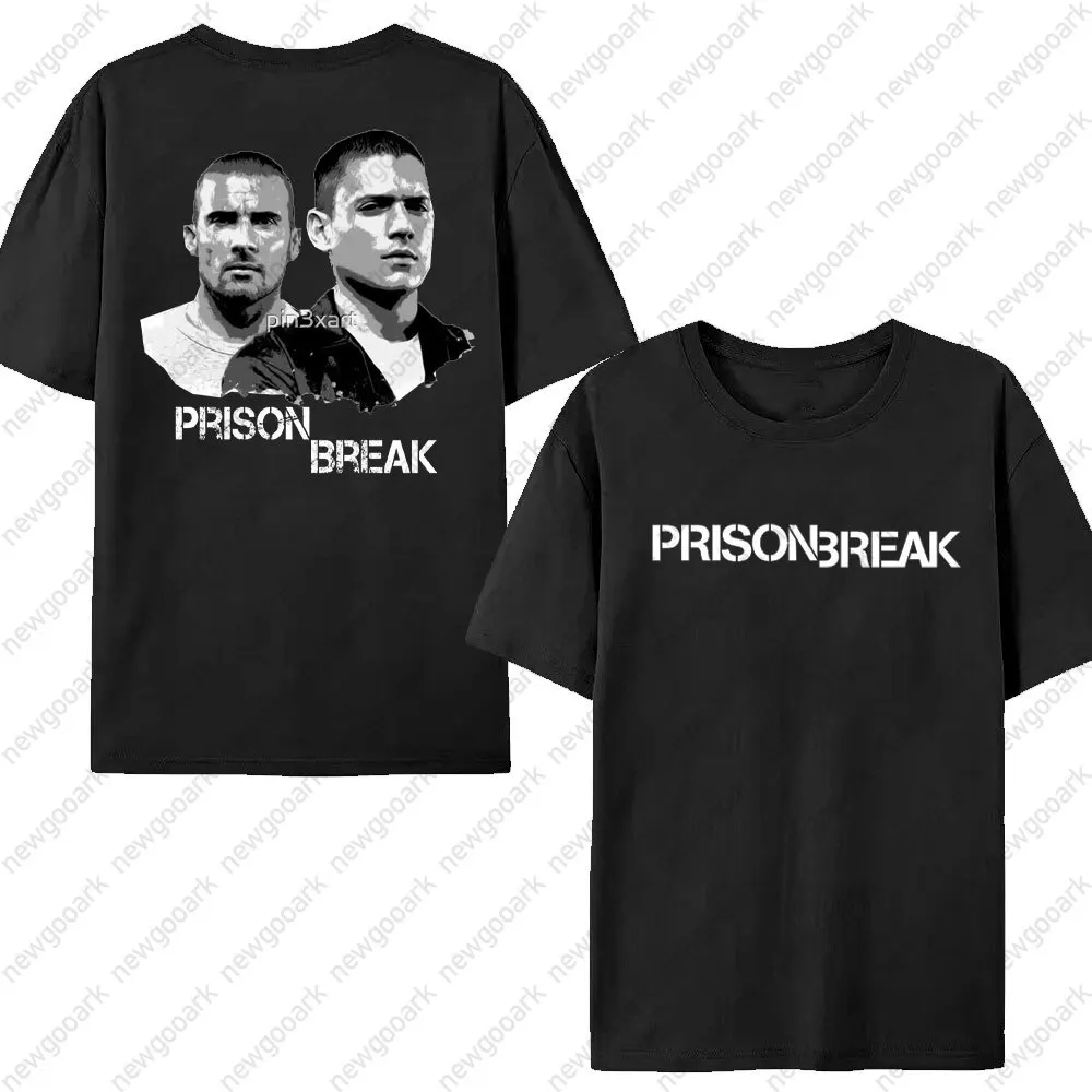 \Prison Break المسلسل التلفزيوني مايكل سكوفيلد القطن تي شيرت الشارع الشهير الهيب هوب تي شيرت تي شيرت للرجال النساء قصيرة الأكمام للجنسين