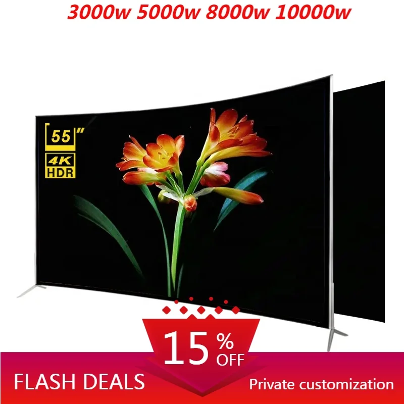 تلفزيون STLF مخصص متقدم رائج البيع بدون إطار 4K UHD LED شاشة منحنية 55 بوصة تلفزيون ذكي