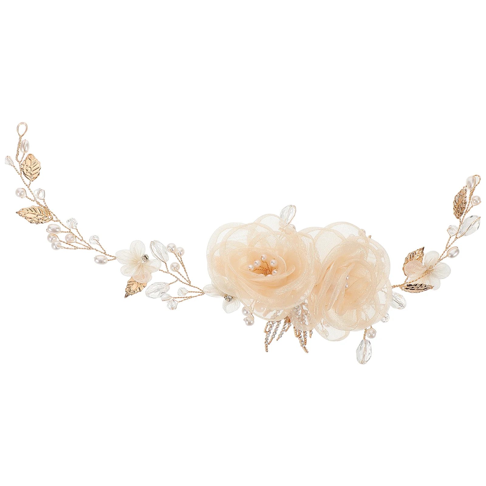 

Bridal Headwear Hair Accessories Wedding Headband Garland Beige Plastic Girl Child