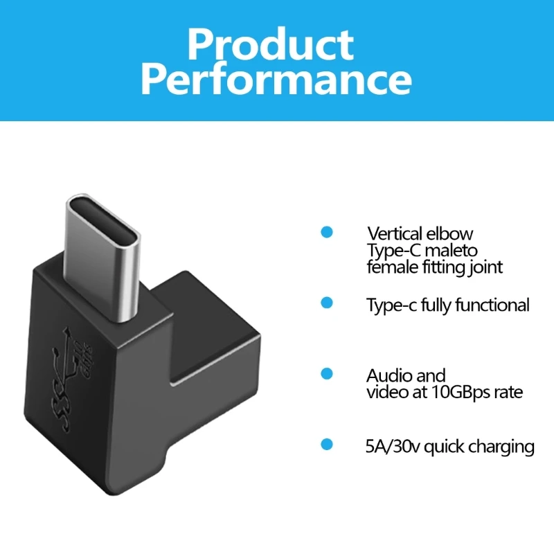 Adaptadores extensão USB tipo C leves, até 10 Gbps, transferem carregamento 15V5A