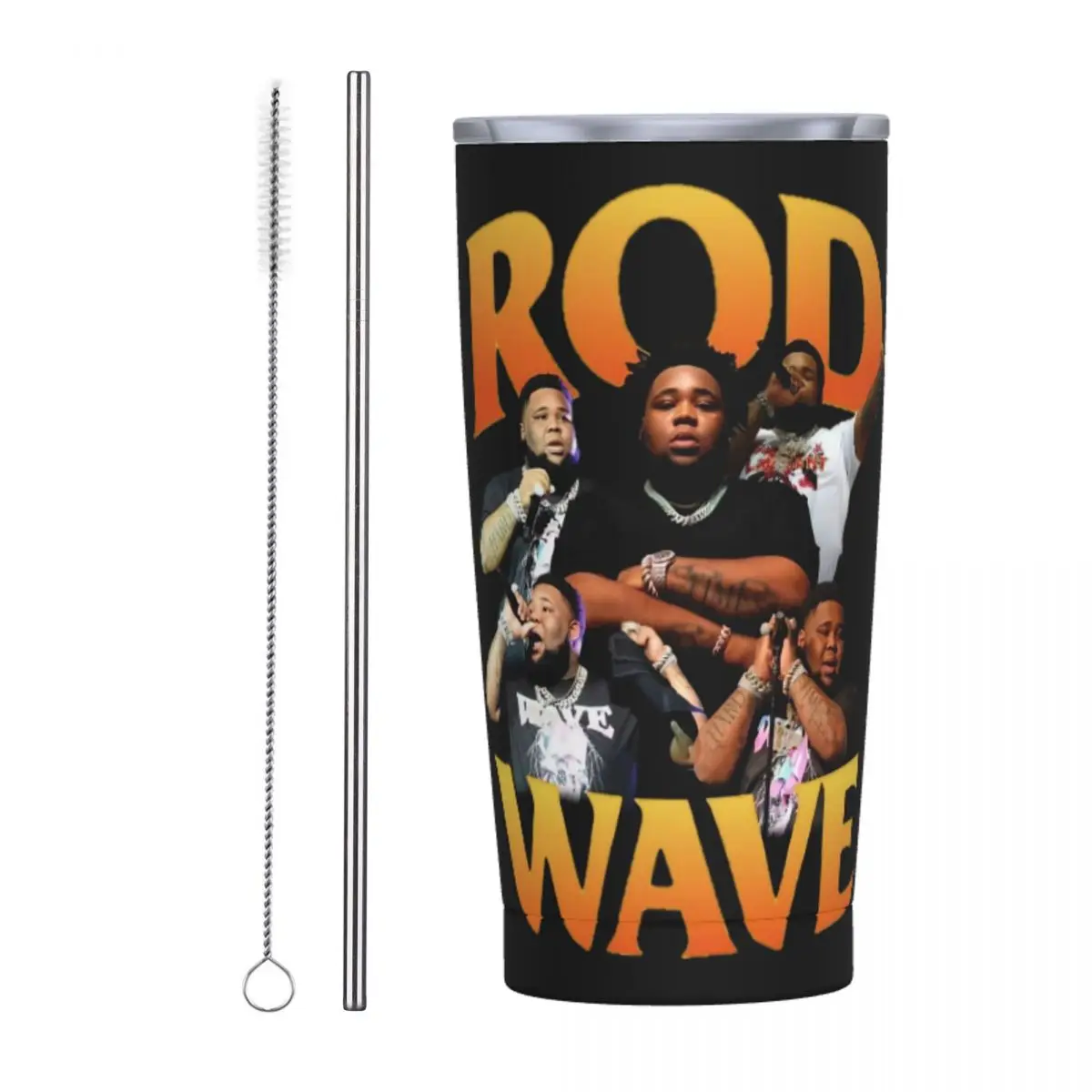 Rod Wave Bootleg Tumbler Vacuum Insulated Hip Hop Music Thermal Cup Stainless Steel Travel Outdoor Mugs Hot Cold Drink 20oz