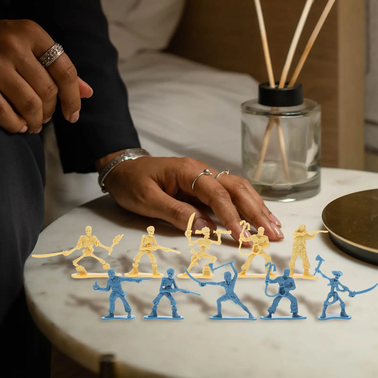 100 Pcs 해적 소품 해적 군인 모델 장난감 전사 미니 피규어 액션 장난감 피규어 해적 소품 장난감