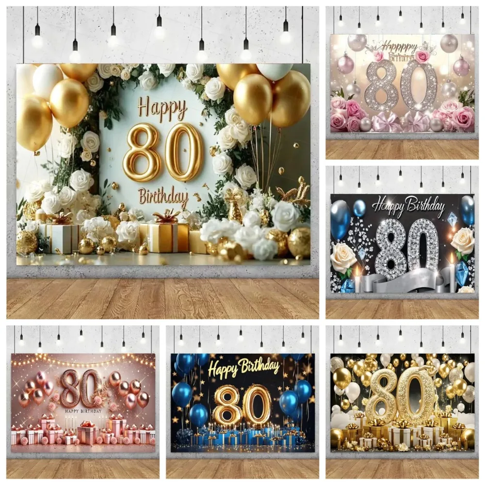 

Sparkling Diamond Pendant, Gold Balloon Themed Banner Background, Adult Birthday Party Decoration, Photography Studio Background