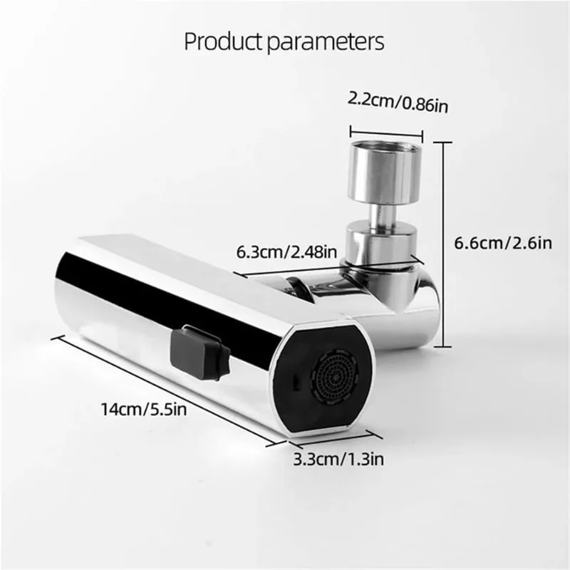 1pcs Kitchen Three-mode Universal 360° Swivel Extension Faucet Splash-proof Nozzle Sink Multi-function New