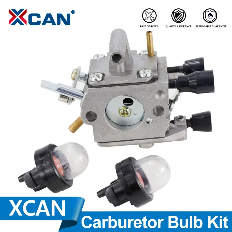 XCAN 1pc Carburetor For Stihl FS120 FS200 FS250 FS300 FS350 FR350 FR450 FR480 String Trimmer Brush Cutter with Primer Bulbs