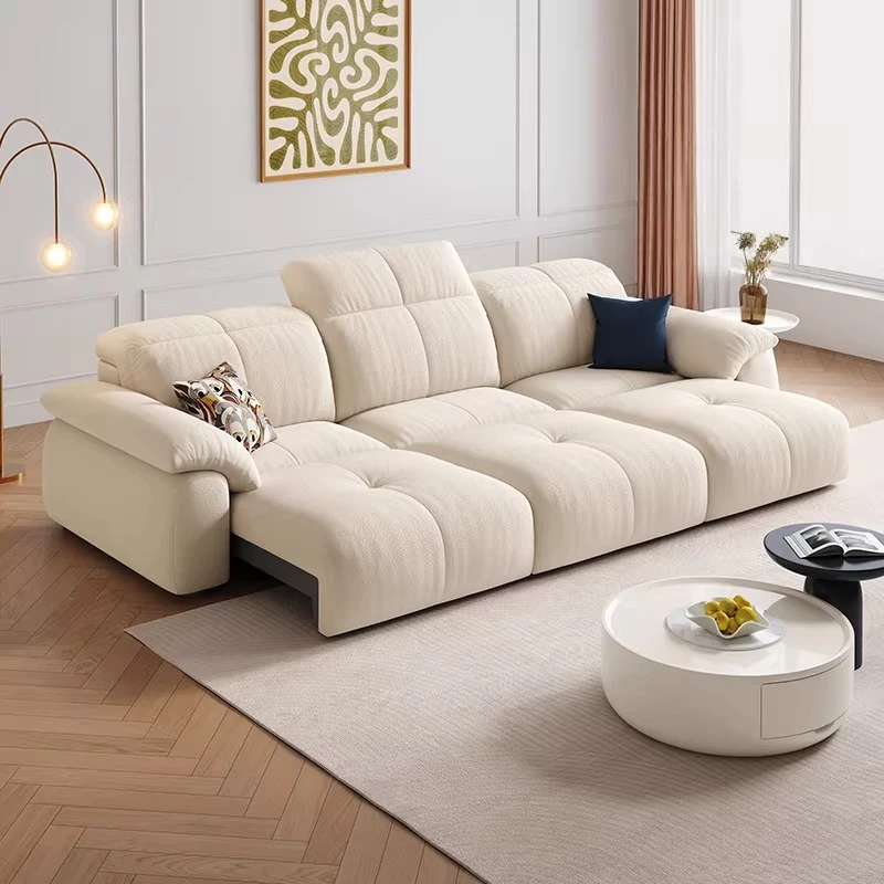 

Luxury Modern Design Electric Sofa Beige Italian Oversized Lounges Recliner Sofa 3 Seater Relax Divano Intelligente Furniture