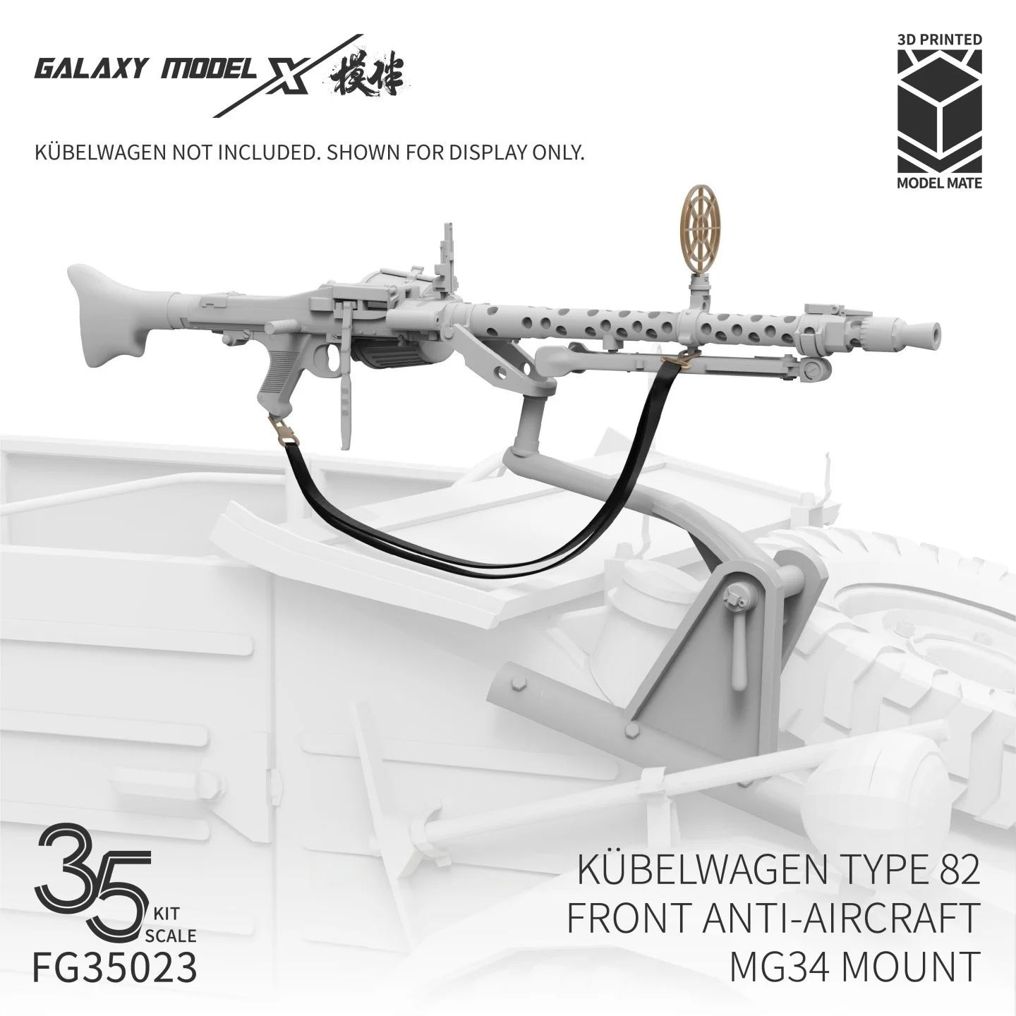 Kübelwagen Type 82 Front Anti-aircraft Mg34 Mount And Gun GALAXY 1/35 FG35023