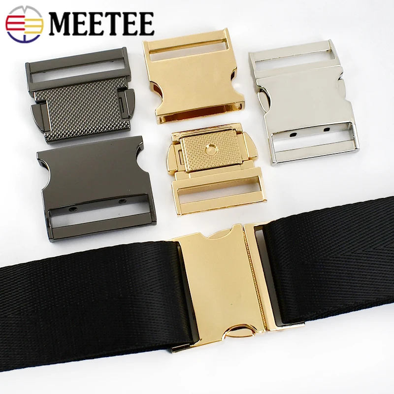 2 pezzi Meetee 16-38mm fibbie a sgancio in metallo zaino fibbia laterale rapida fettuccia esterna chiusura regolabile accessori Hardware fai da te