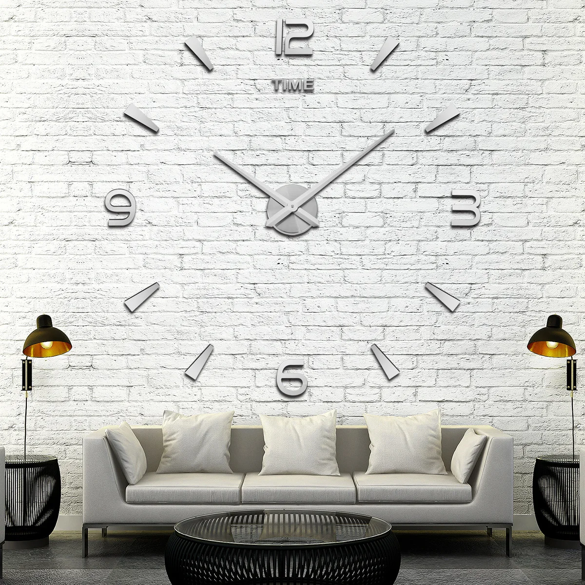 

European and American large wall clock living room dining room home decoration creative acrylic three-dimensional wall sticker d