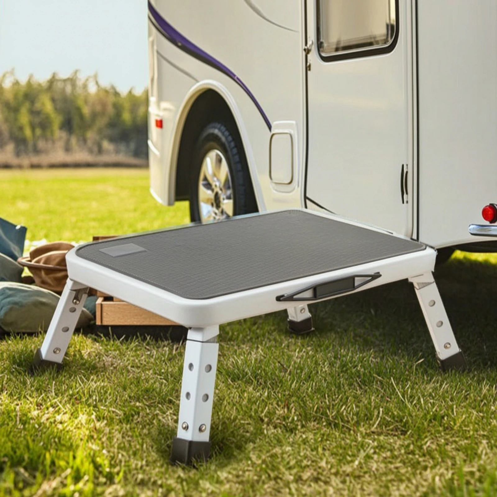 Folding Step Stool Foldable Adjustable Step Stool Portable for Seniors, Toddlers, Camping, Kitchen
