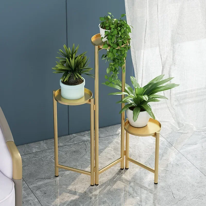 

Nordic Golden Iron Flower Stand, Rust-proof Folding Plant Holder, Home Decoration Multicolor Pot Stand, Indoor Plant Display