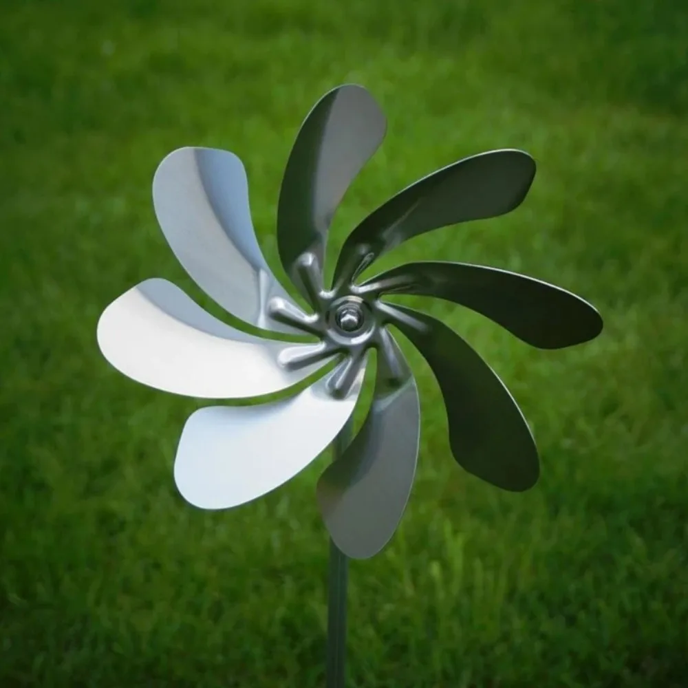Stainless Steel Metal Windmill New Removable Corrosion Resistance Wind Spinner Waterproof Rotating Decorative Windmill Lawn