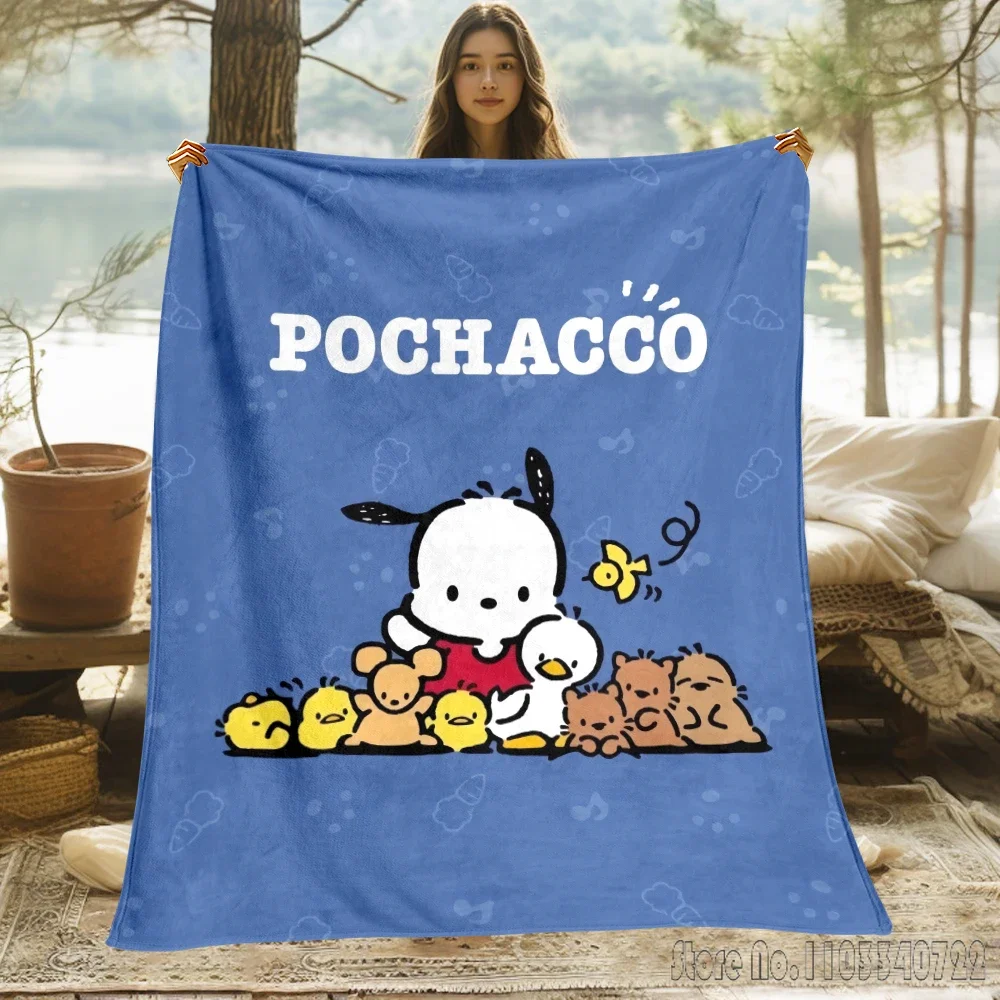 Pochacco Sanrio blanket to keep warm birthday gift to keep warm blanket super cute thin blanket Portable Anti-Pilling Picnic