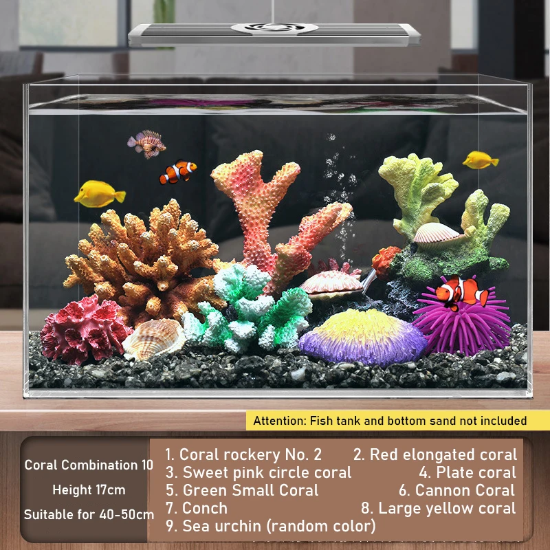 

A2 Fake Coral Simulation Water Grass rockery Decor Small Ornament Set Fish Tank Decor Shell Water Scenery Package Home Decor