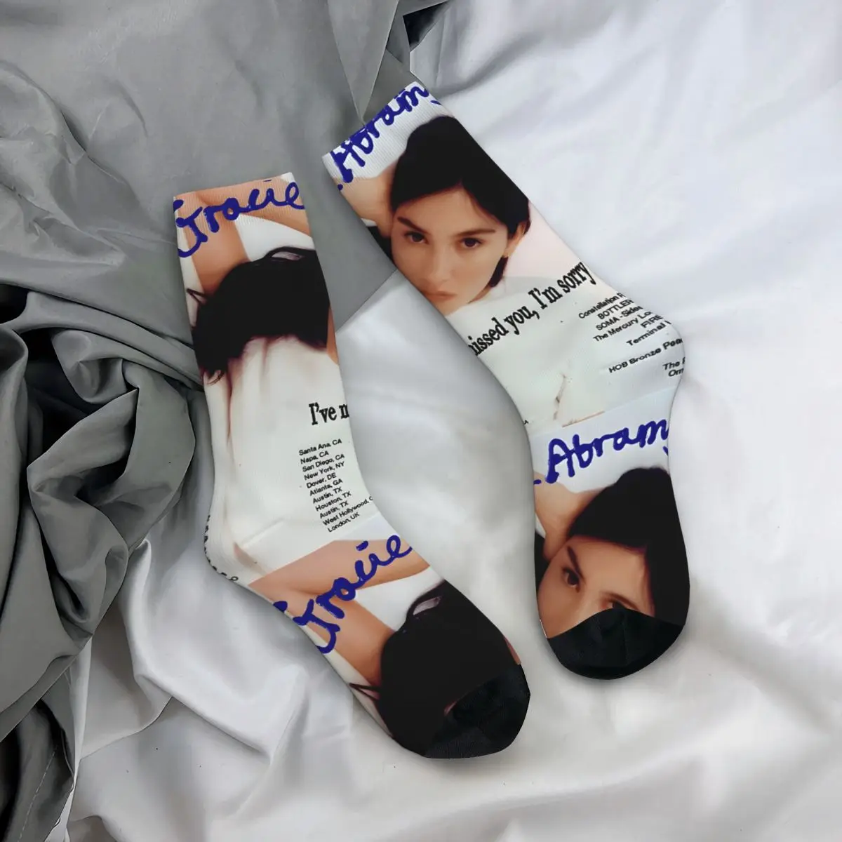 Gracie Abrams Tour Men's Socks Retro Harajuku Gracie Abrams Street Style Novelty Seamless Crew Sock