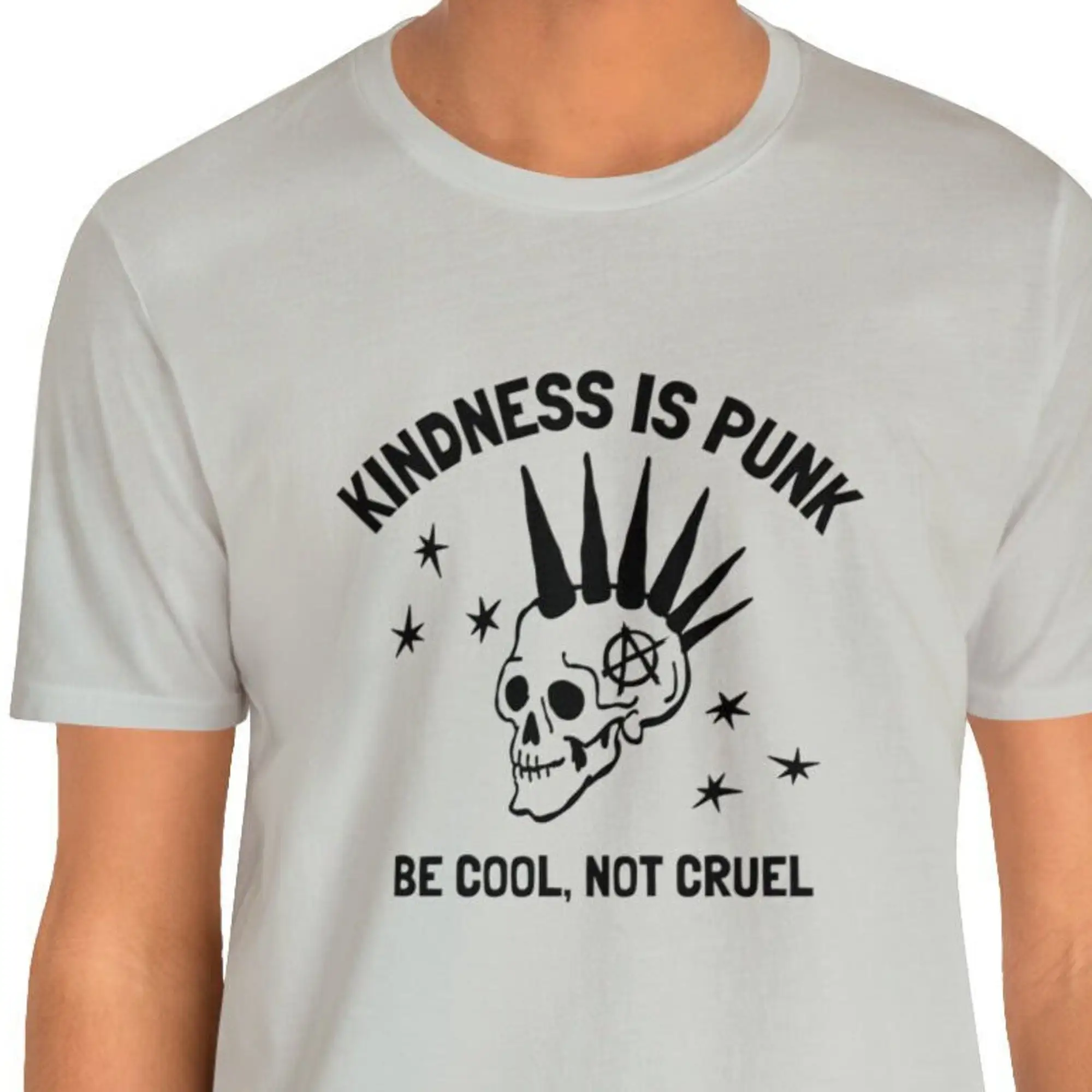 Kindness Is Punk Anarchist Radical Empathy Community Be Cool Not Cruel Skull Compassion Shirt