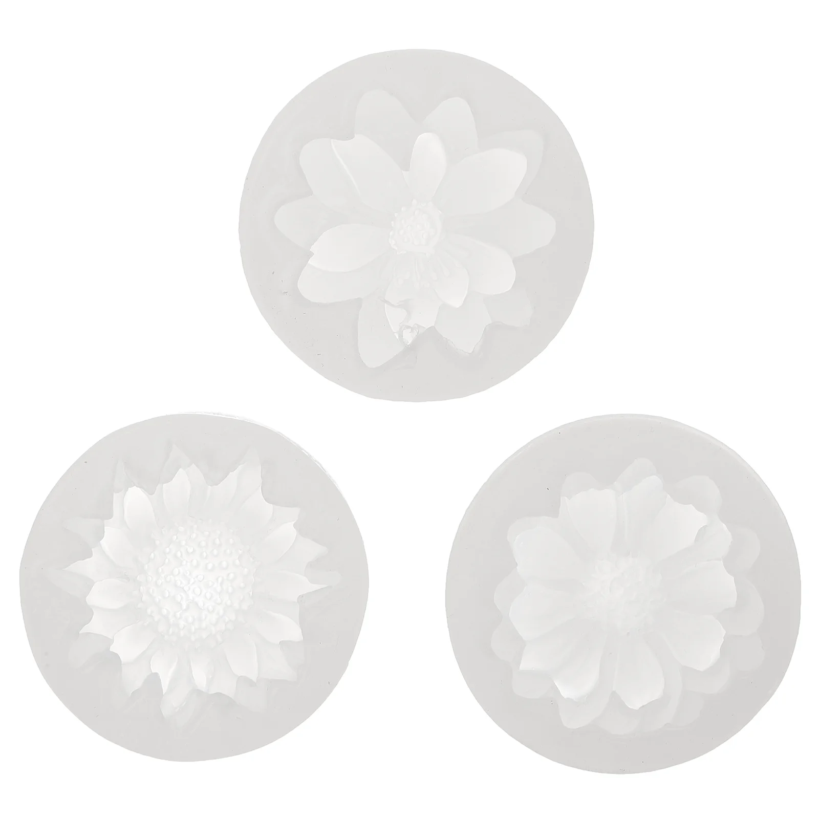 3 Pcs Pendant Making Mold Fondant Flower Molds Epoxy for Jewelry Silicone