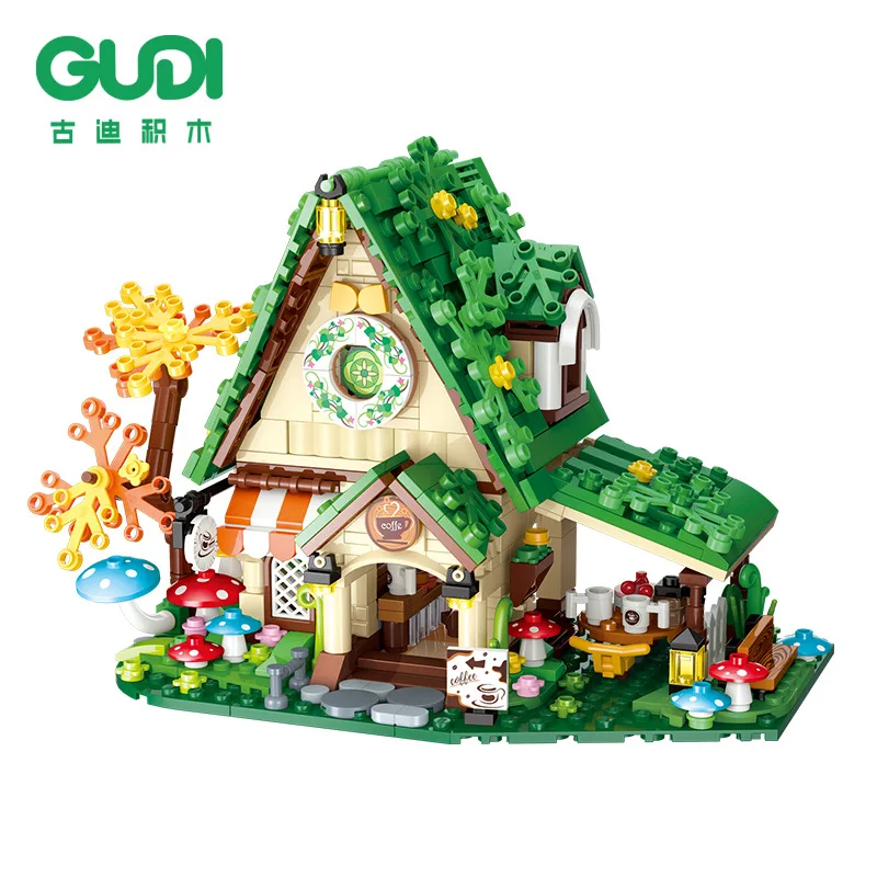 2024 Girls Dream House Tree House Coffee Room Building Blocks Classic Fairy Tales Castle Model Brick Toys For Kids Birthday Gift