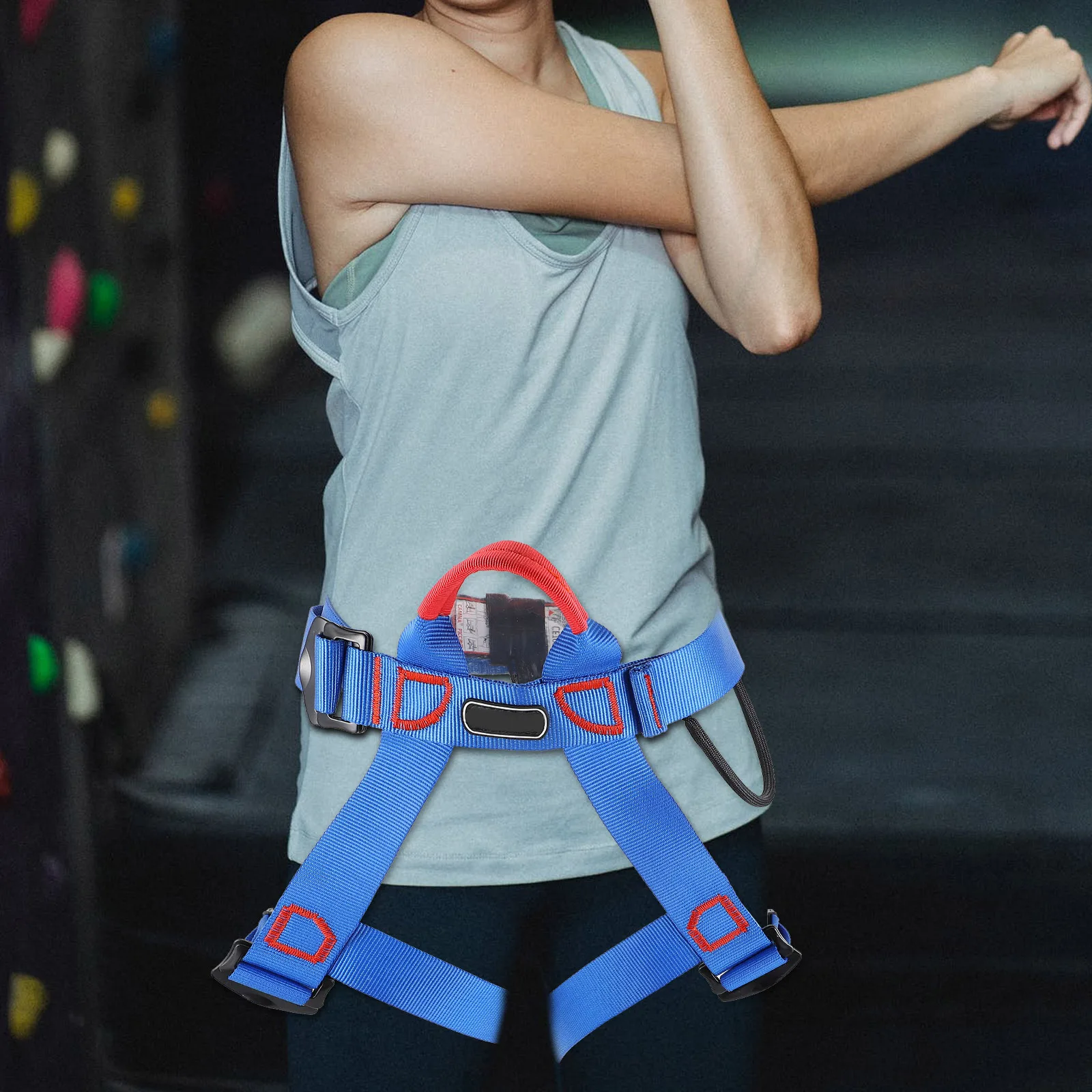 

Polyester Safety Waist Belt for Mountain Climbing Half Rocks Climbing Seat Sturdy Webbing Reinforced Ends One Size