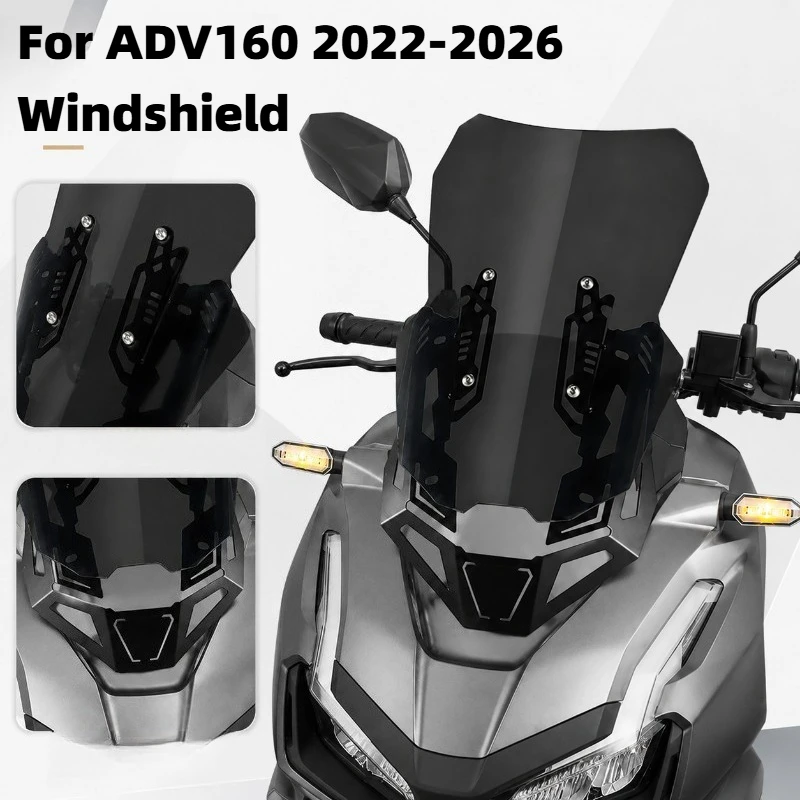 Modified Acrylic Windshield Wind Deflector Windscreen for ADV160 2022-2026 Motorcycle Front Fairing Wind Shield Cover