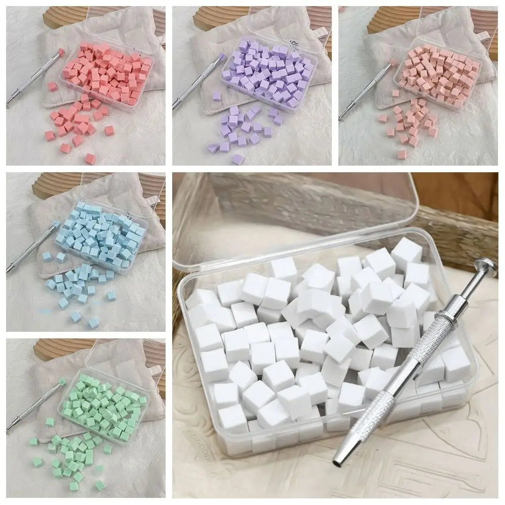 Kleurstempelen Gradiënt Nagelspons Set Hoge rebound Zachte DIY-manicure Make-upspons met grijpen Pen Vierkant