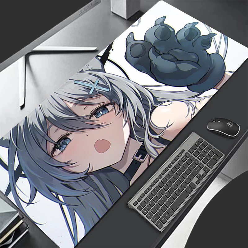 Mouse pad azul arquivo sunaookami shiroko mousepad teclado de computador tapete de mouse gamer escritório tapete de mesa tapete de mesa