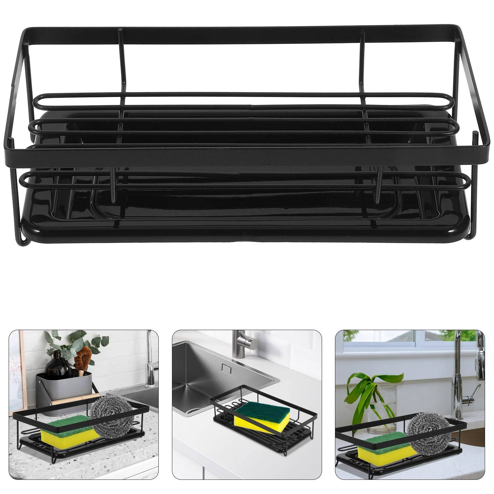 

Kitchen Sponge Holder Metal Drain Rack For Sink Storage Space Saving Kitchen Sink Organizer Sponge Holder Rack