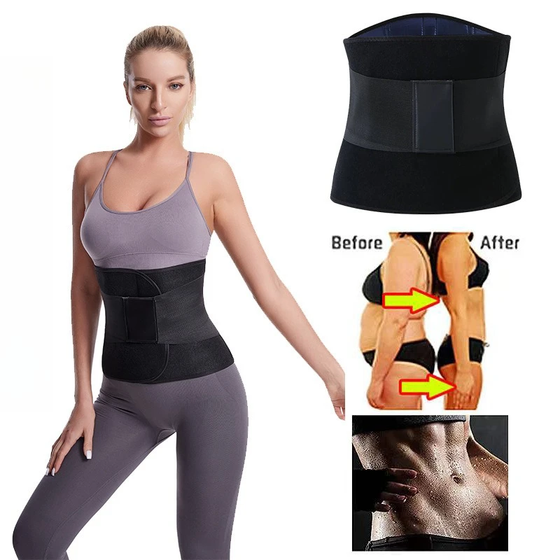 Fajas reductoras y moldeadoras para adelgazar el vientre, faja de cintura, soporte de Velcro, compresión Abdominal de doble capa