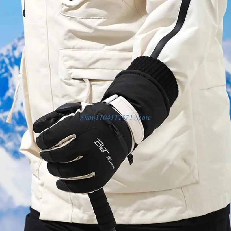 

P9FC Зимние лыжные перчатки ветропроницаемые сноубордные перчатки касаются экрана перчатки для мужчины Wome